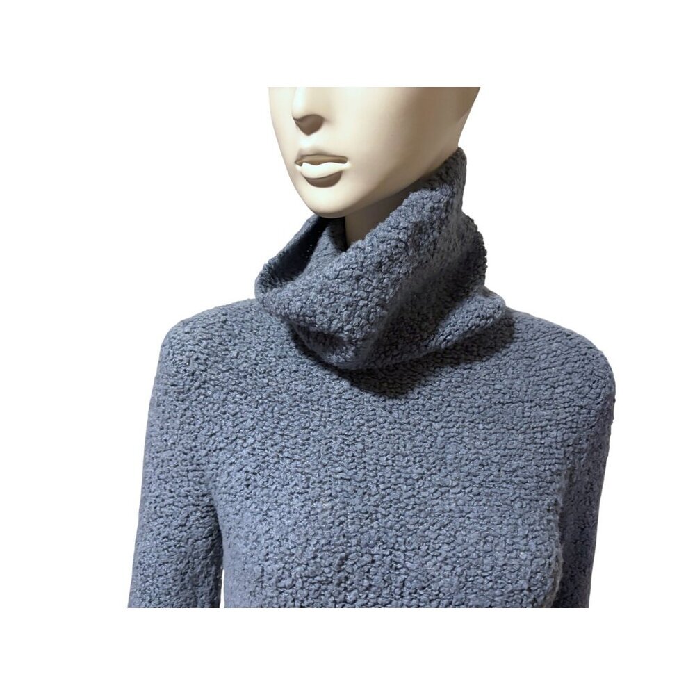 Y2K J Crew Wool Blend Sweater S Cowl Neck Boucle Flare Cuffs Cozy Preppy Capsule